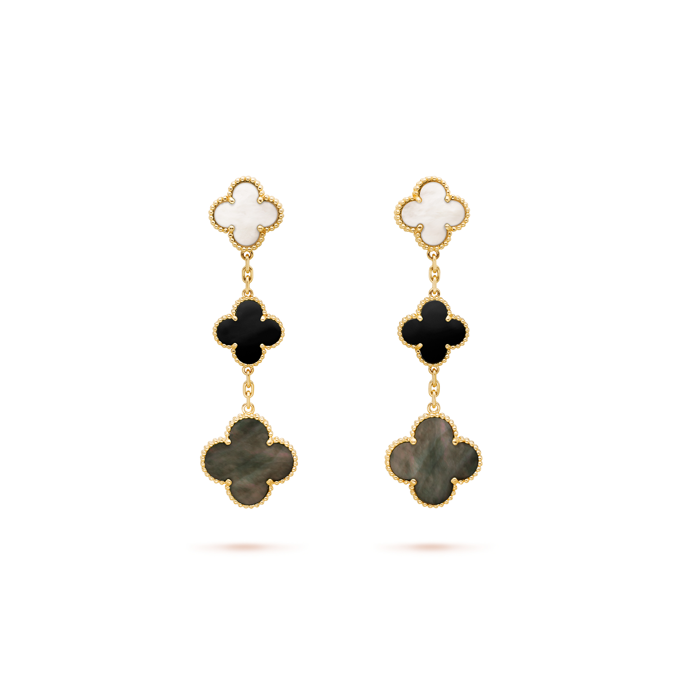 VAN CLEEF ARPELS MAGIC ALHAMBRA EARRINGS, 3 MOTIFS VCARD79000